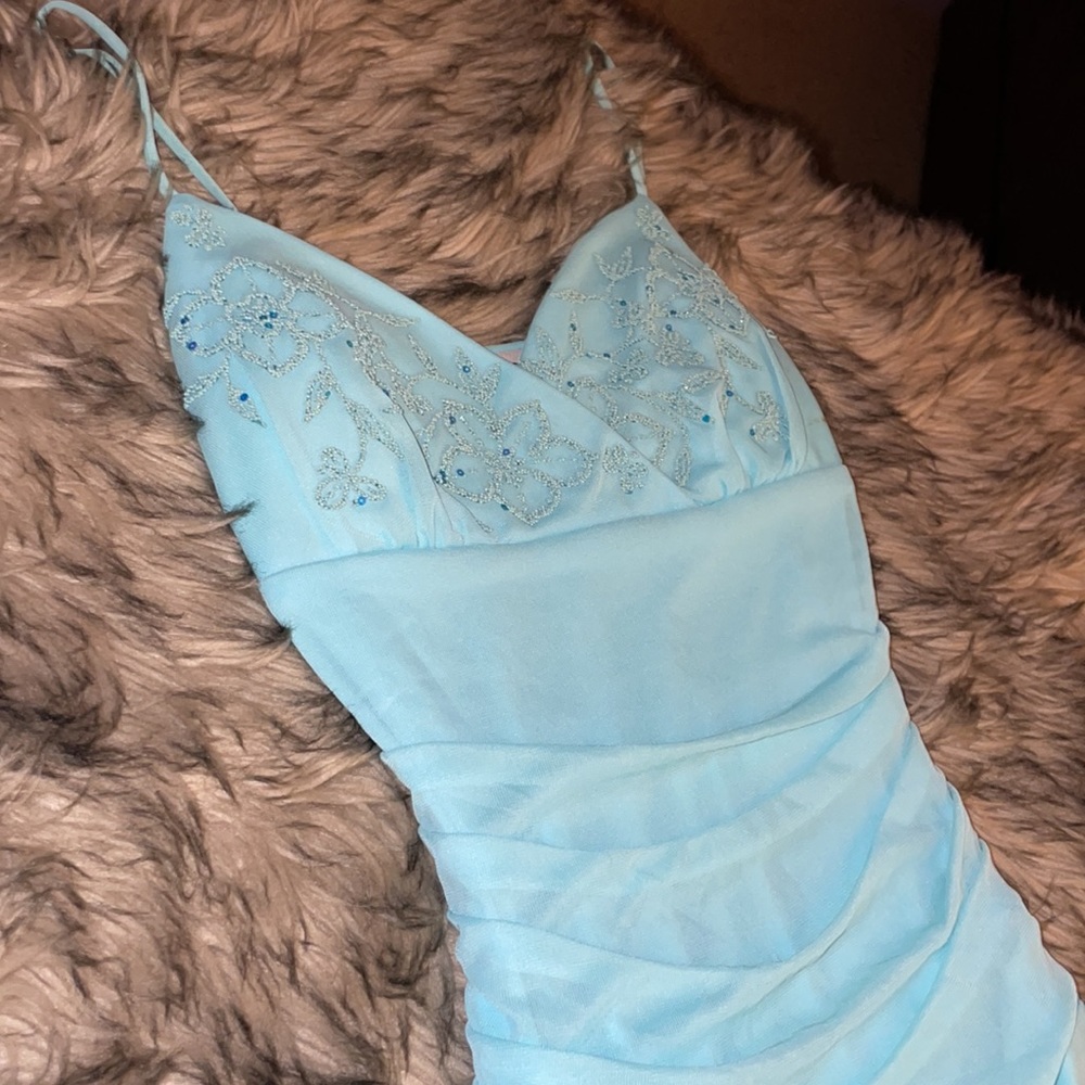 Light blue floral prom dress - Picture 8 of 9